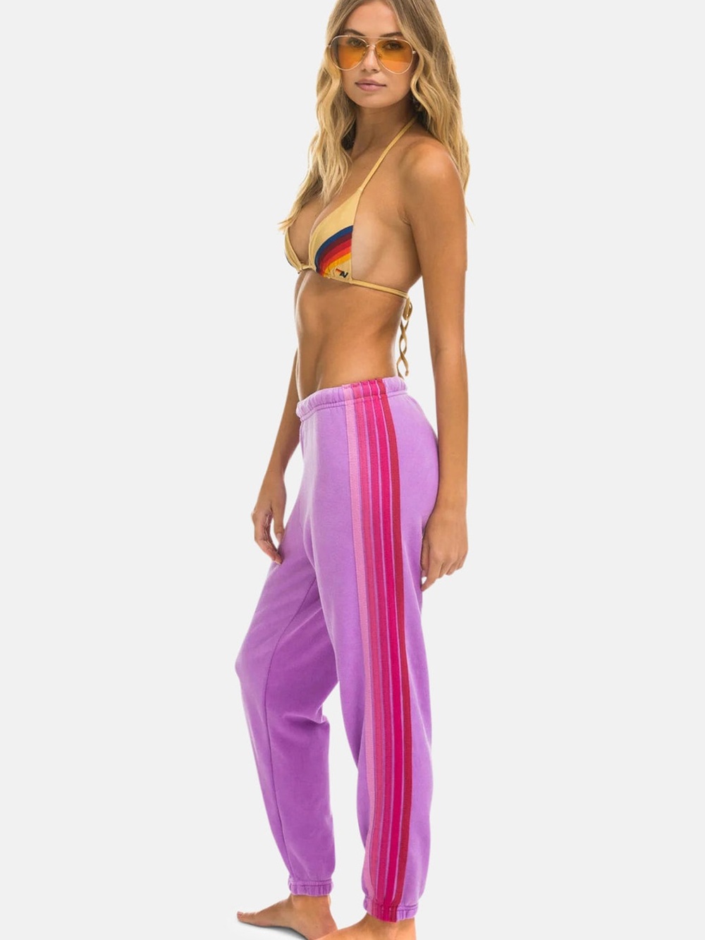AVIATOR NATION
5 STRIPE SWEATPANTS NEON PURPLE/PINK